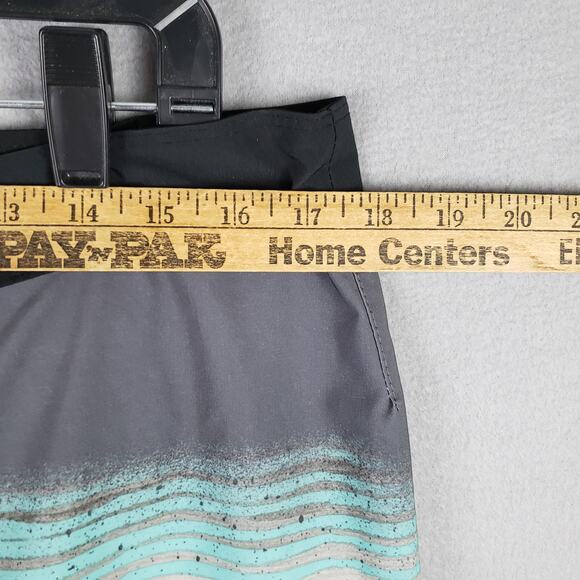 Hurley‎ Men's Size 33 Hybrid Board Shorts Gray Aqua Stripe Beach Vacation Surfer - Picture 5 of 10